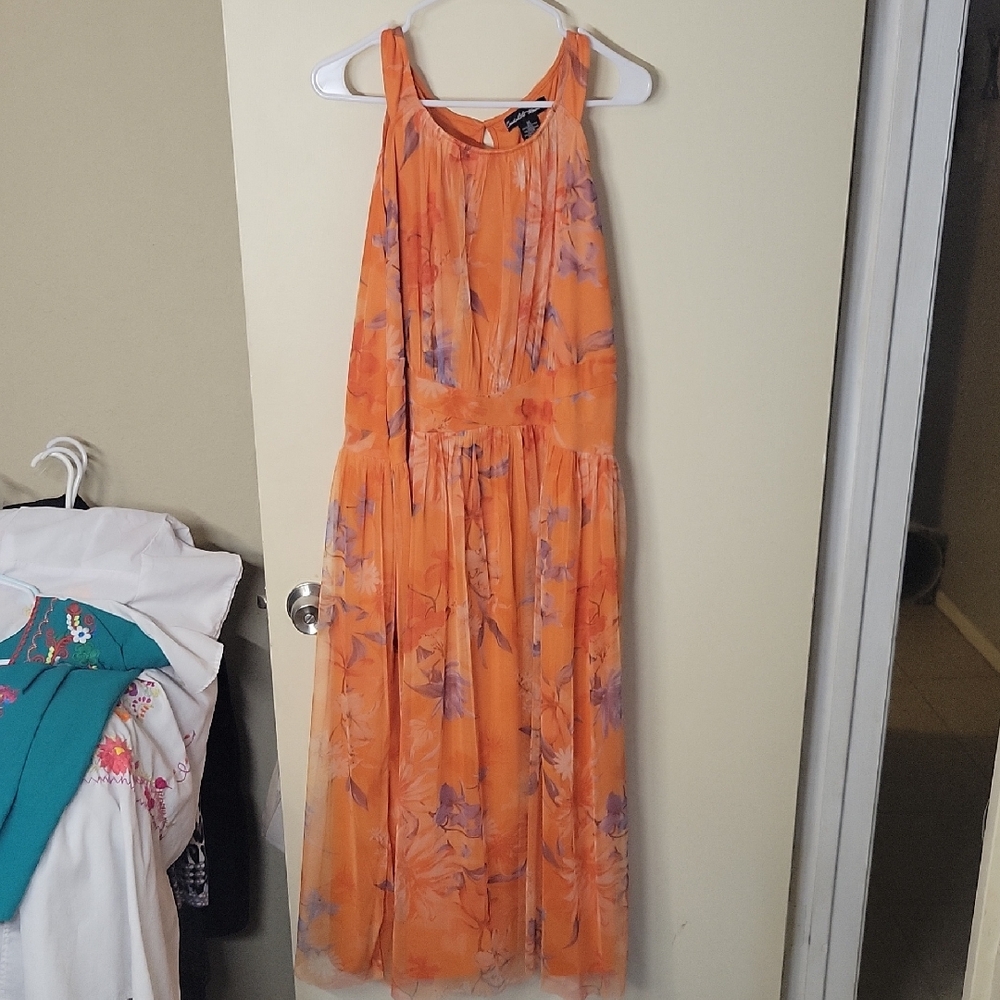 Floral Orange Maxi Dress